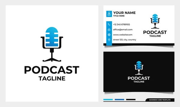 Kartvizit şablonlu Podcast mikrofon tasarım konsepti
