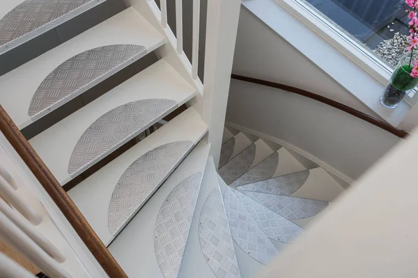 White classic staircase in ariel view, new design — Stock Photo, Image