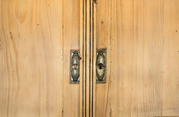 Closeup of vintage brown closet doors, vintage design beauty — Stock Photo, Image