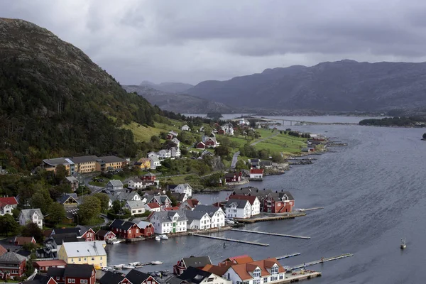 Kalvag, Kota Northvegian SEGERA 2018, Pemandangan Norwegia — Stok Foto