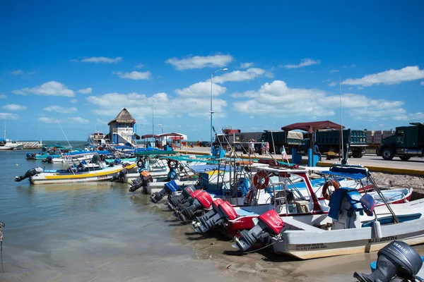 Mexico maart 20 2017 de baai met vissersboten, haven — Stockfoto