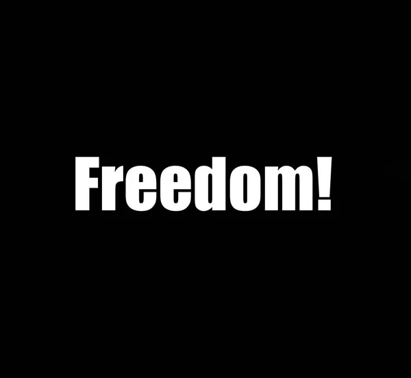 Freedom. Inspirational quote in white letters with black background, racism concept blm — Stock Photo, Image