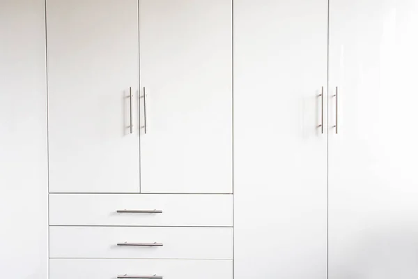 White luxury cupboard doors modern design, closet doors retro background texture abstract new interior — Stock Photo, Image
