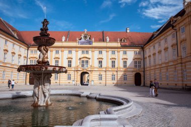MELK, AUSTRIA 16 Eylül 2020 - Barok Melk Abbey Benedictine Manastırı Stift Melk,