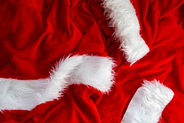 Święty Mikołaj garnitur, tkanina kostium tło tekstury, Boże Narodzenie koncepcja — Zdjęcie stockowe
