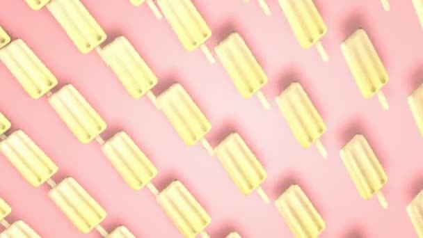 Couleurs Pastel Abstraites Popsicles Tournant Sur Fond Rose Animation Boucle — Video