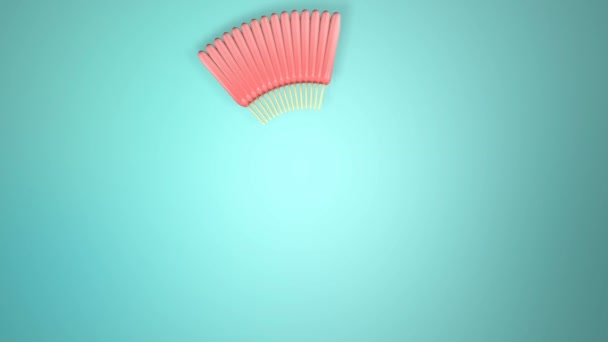 Pink Popsicle Ice Cream Pastel Background — Stock Video