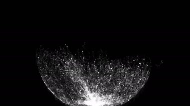 Toz patlaması karanlık adam Soyut Beyaz parçacıklar glitter.
