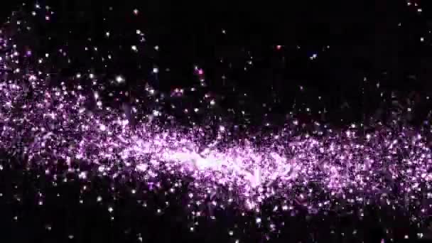 Abstracte Violet Glitter Sparcles Stof Vliegen — Stockvideo