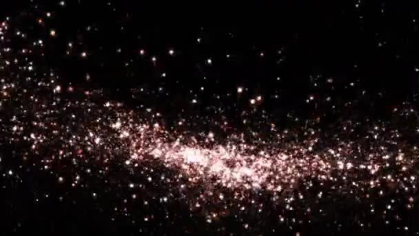 Абстрактное Розовое Золото Блестит Пылью Летящей — стоковое видео