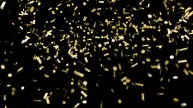 Gerçekçi selebration altın konfeti düşme. Yeşil ekran animasyon film.