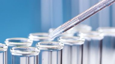 Bir pipet ile ölçülen numaraları damlar test tüpleri içine sıvı