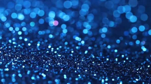 Blauwe Glitter Textuur Draaien Abstracte Glanzende Achtergrond — Stockvideo