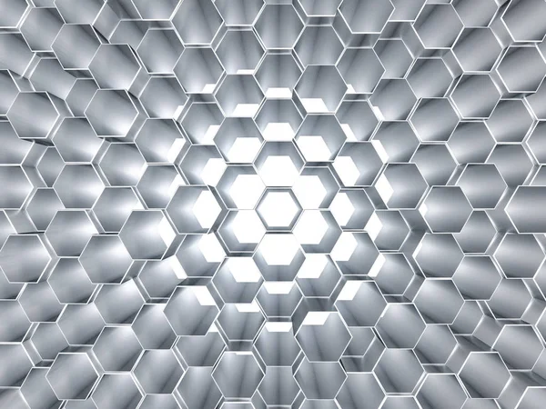 抽象的な銀六角形の幾何学的な の背景 — ストック写真