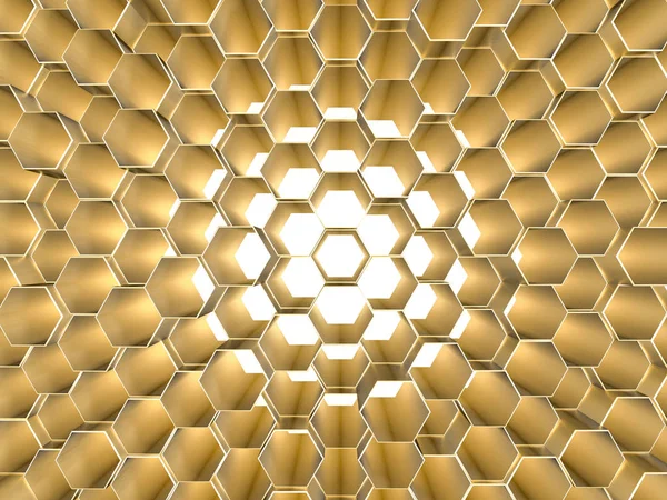 Geometrikus Absztrakt Arany Hatszög Háttér — Stock Fotó
