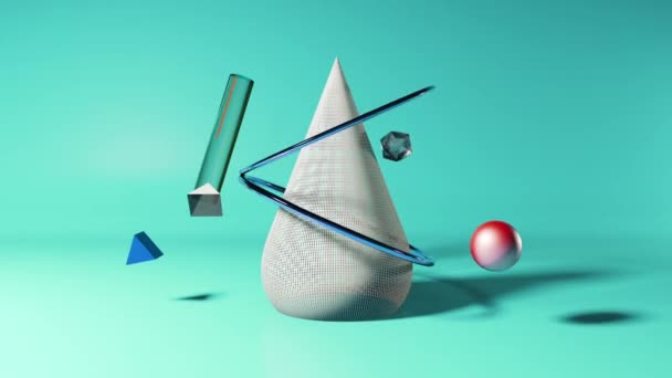 抽象几何形状3D 创意无缝循环画面 — 图库视频影像