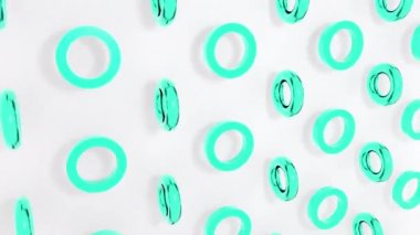 Soyut set farklı renk daireler 3d animasyon. 4 k sorunsuz döngü görüntüleri.