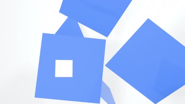 Animación Abstracta Vuelo Cubo Azul Imágenes — Vídeos de Stock