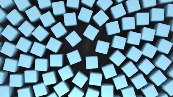 集不同颜色的3D 立方体旋转动画 顶部视图4K 无缝环路形状背景素材 — 图库视频影像