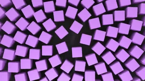 Conjunto Diferentes Colores Cubos Animación Giratoria Vista Superior Formas Bucle — Vídeos de Stock