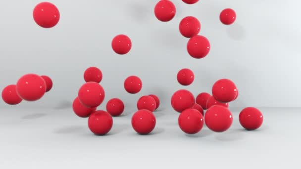 Набір Різних Кольорів Кульки Падають Анімація — стокове відео