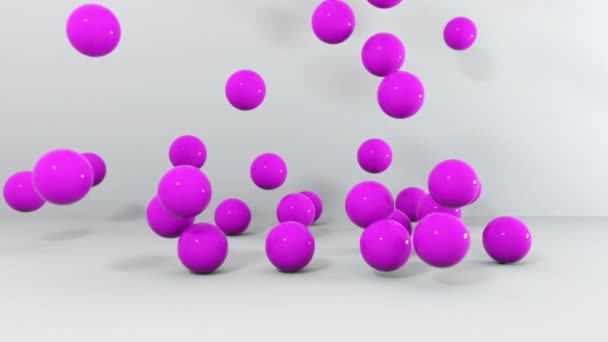 Set Different Colors Balls Falling Animation — Stock Video