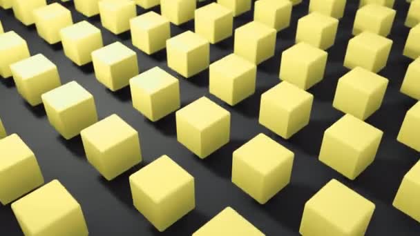 Набор Различных Цветов Кубов Вращающихся Анимации Беспроводной Loop Снимает Фоновые — стоковое видео