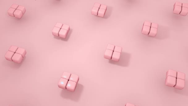 Squares Rotating Pastel Background Seamless Looping Animation Computer Rendering Backdrop — Stock Video
