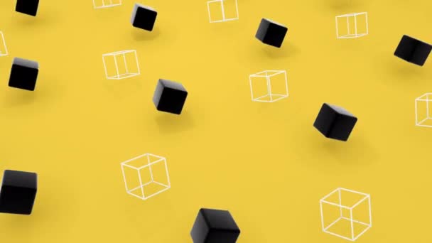 Набір Різних Кубиків Кольорових Форм Анімація Циклічні Кадри — стокове відео