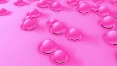 Soyut 3D yumuşak yüzeyde topları şekiller. 5 farklı renk seti. 4k kesintisiz döngü animasyon görüntüleri.