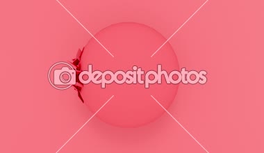 Pastel arka planda soyut kırmızı top patlama. 3D şekiller geometrik bilgisayar animasyonu render. 4k döngü görüntüleri.