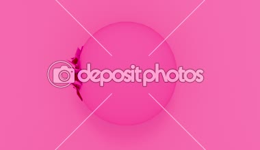 Pastel arka planda soyut pembe top patlama. 3D şekiller geometrik bilgisayar animasyonu render. 4k döngü görüntüleri.