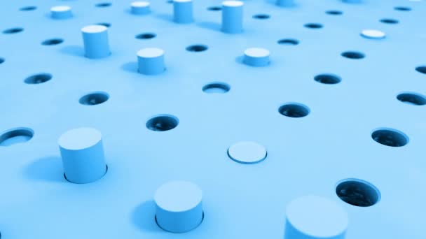 실린더 파란색 파스텔 색상에 구멍을 원활한 렌더링 애니메이션 — 비디오