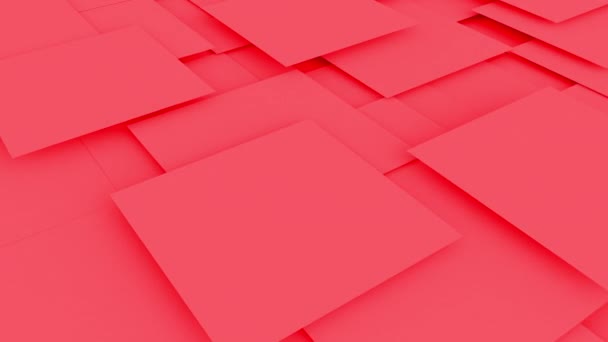 Abstract Background Red Squares Animation Computer Rendering Shapes Footage Loop — Stock Video