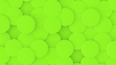 3D soyut geometrik yeşil silindir duvar animasyonu. 4k döngü görüntüleri.