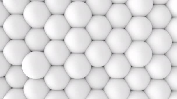 抽象的な3D 形状ソフト白いボールの壁アニメーション ループフッテージ — ストック動画