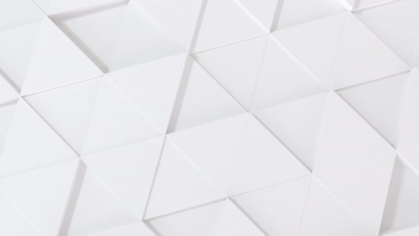 抽象的な3D ジオメトリック白い三角形の壁アニメーション コンピュータレンダリングフッテージ ループ — ストック動画