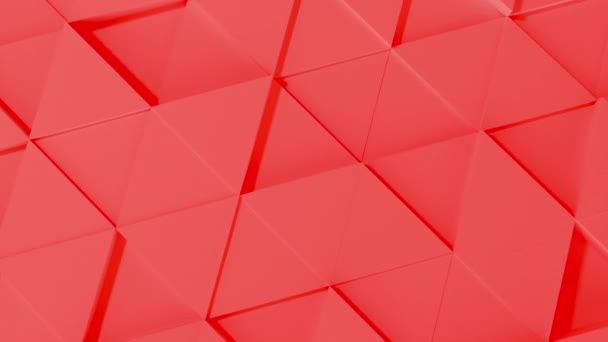 Astratto Geometrico Triangolo Rosso Animazione Della Parete Computer Che Riproduce — Video Stock