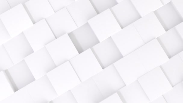 Astratto Sfondo Bianco Parete Cubi Animazione Computer Rendering Forme Filmati — Video Stock