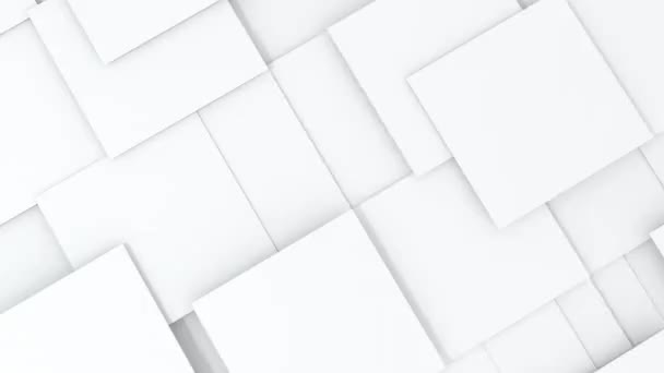 Abstract Background White Squares Animation Computer Rendering Shapes Footage Loop — Stock Video