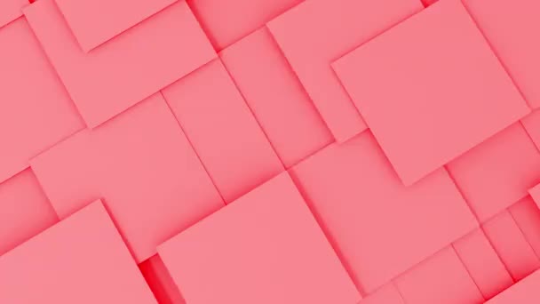 Abstract Background Red Squares Animation Computer Rendering Shapes Footage Loop — Stock Video