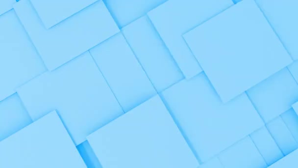 Abstract Background Blue Squares Animation Computer Rendering Shapes Footage Loop — Stock Video