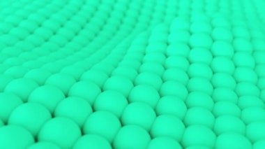 3D soyut doku turkuaz topları dalgalar şekiller arka plan. 4 k döngü bilgisayar işleme animasyon.