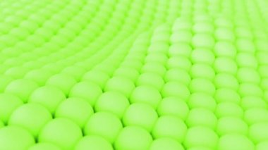 3D soyut doku yeşil topları dalgalar şekiller arka plan. 4 k döngü bilgisayar işleme animasyon.
