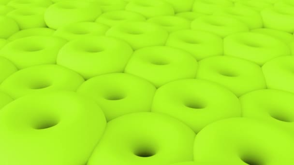 Abstracte Groene Torus Achtergrond Van Shapes Lus Animatie Renderen — Stockvideo