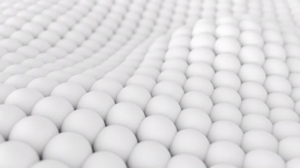 Abstract Texture White Balls Waves Background Shapes Loop Computer Rendering — Stock Video