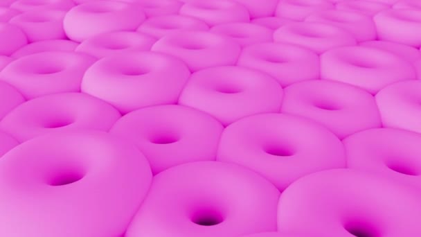 抽象粉红色圆环形状背景 渲染循环动画 — 图库视频影像