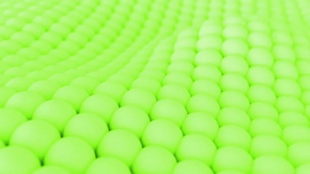 Abstract Texture Green Balls Waves Background Shapes Loop Computer Rendering — Stock Video