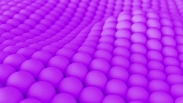 Textura Abstracta Bolas Púrpura Ondas Fondo Formas Animación Renderizado Computadora — Vídeos de Stock