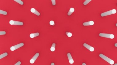 Soyut 3D şekiller silindir arka plan 4k animasyon. Lopp görüntüleri.